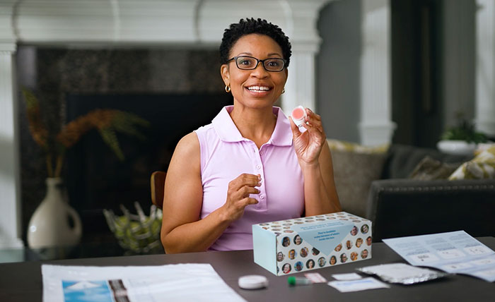 Candice with Test Kit