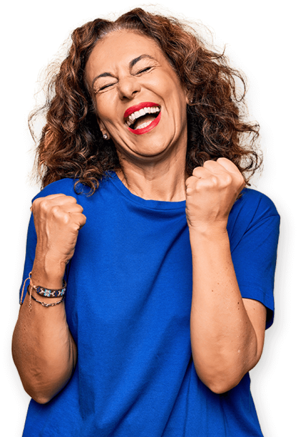 Woman Happy in T-Shirt