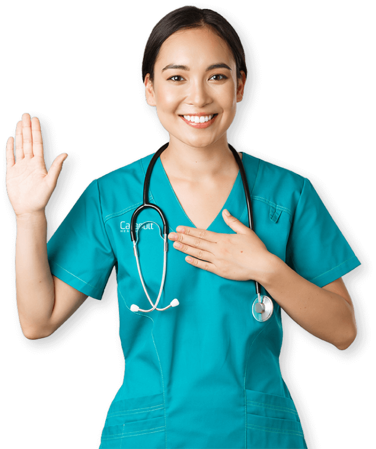 Woman with Scrubs Pledge